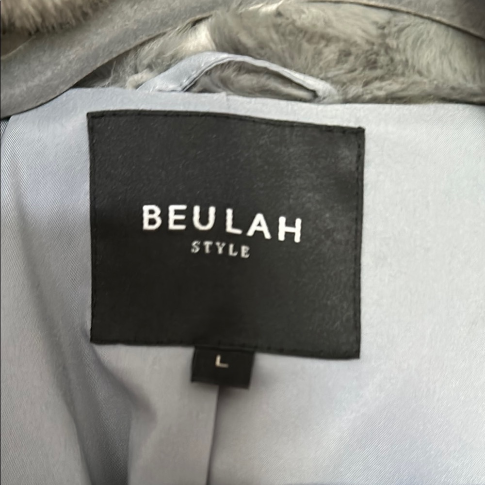 Beulah Gray Teddy Jacket Plush Faux Fur Cozy - Picture 4 of 7